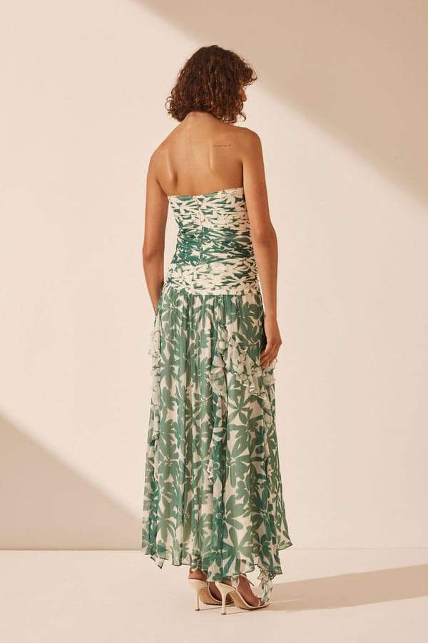 ANTONIA PRINTED STRAPLESS MAXI DRESS FOR WEDDING
