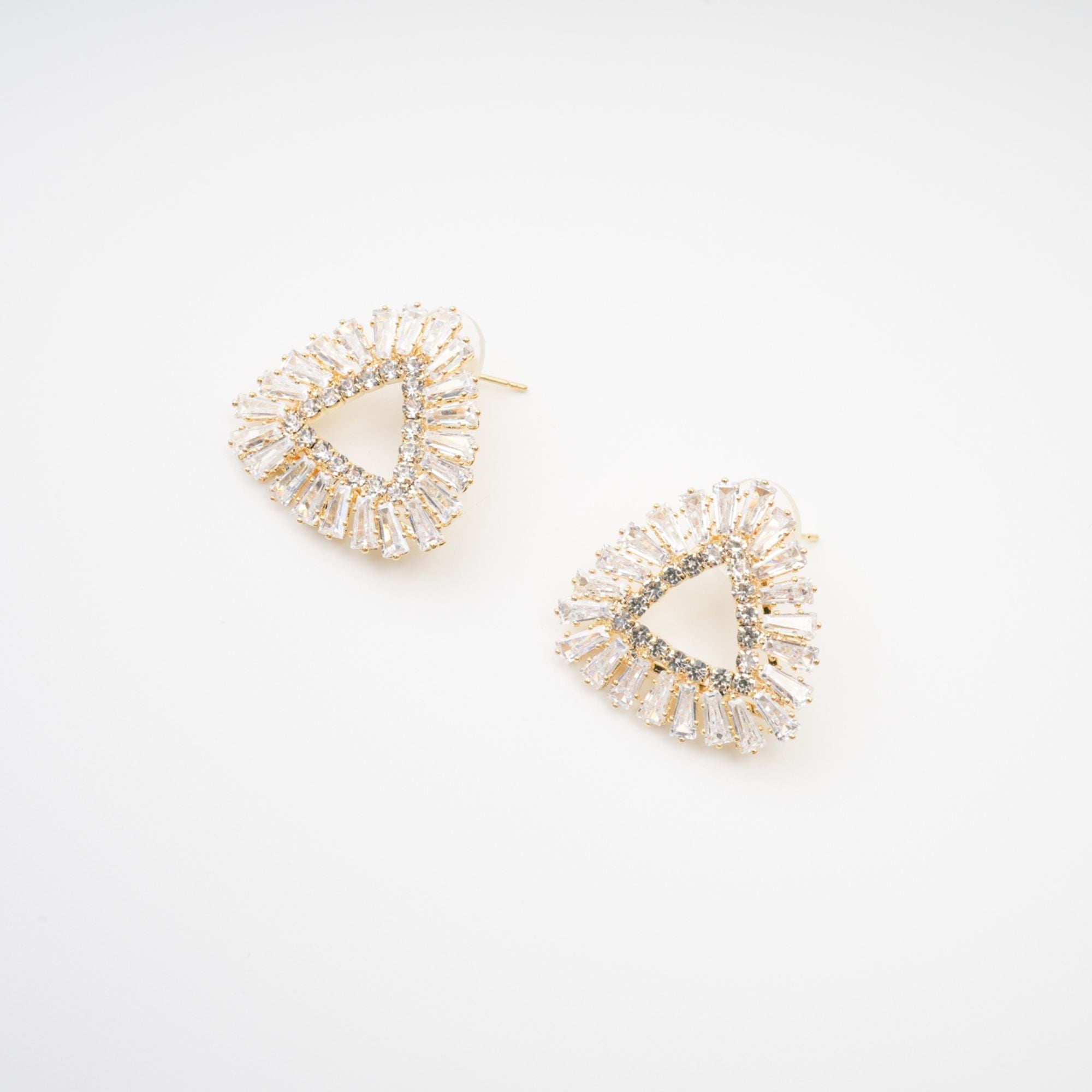 CRYSTAL TRIANGLE HOOP EARRINGS FOR WEDDING PARTY