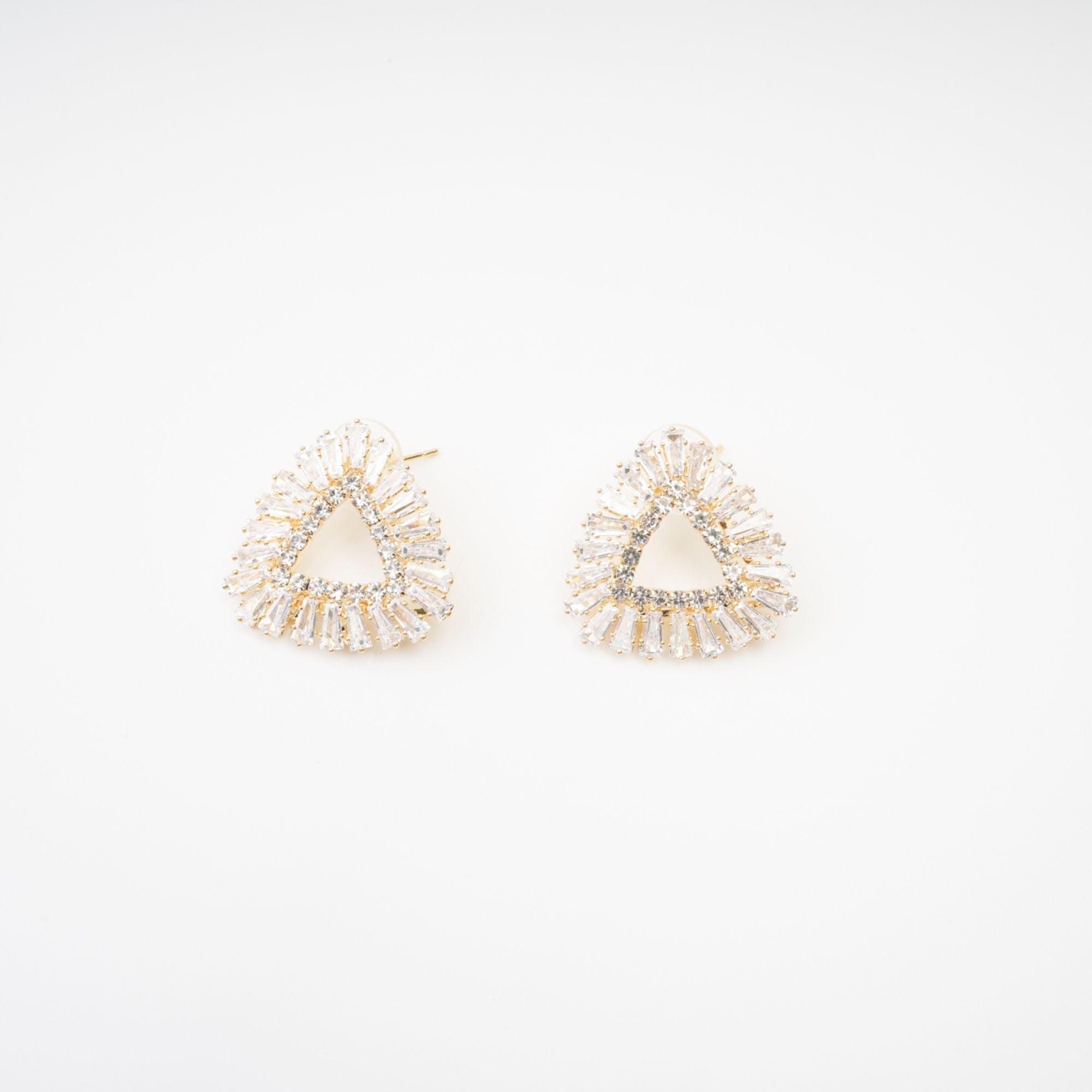 CRYSTAL TRIANGLE HOOP EARRINGS FOR WEDDING PARTY