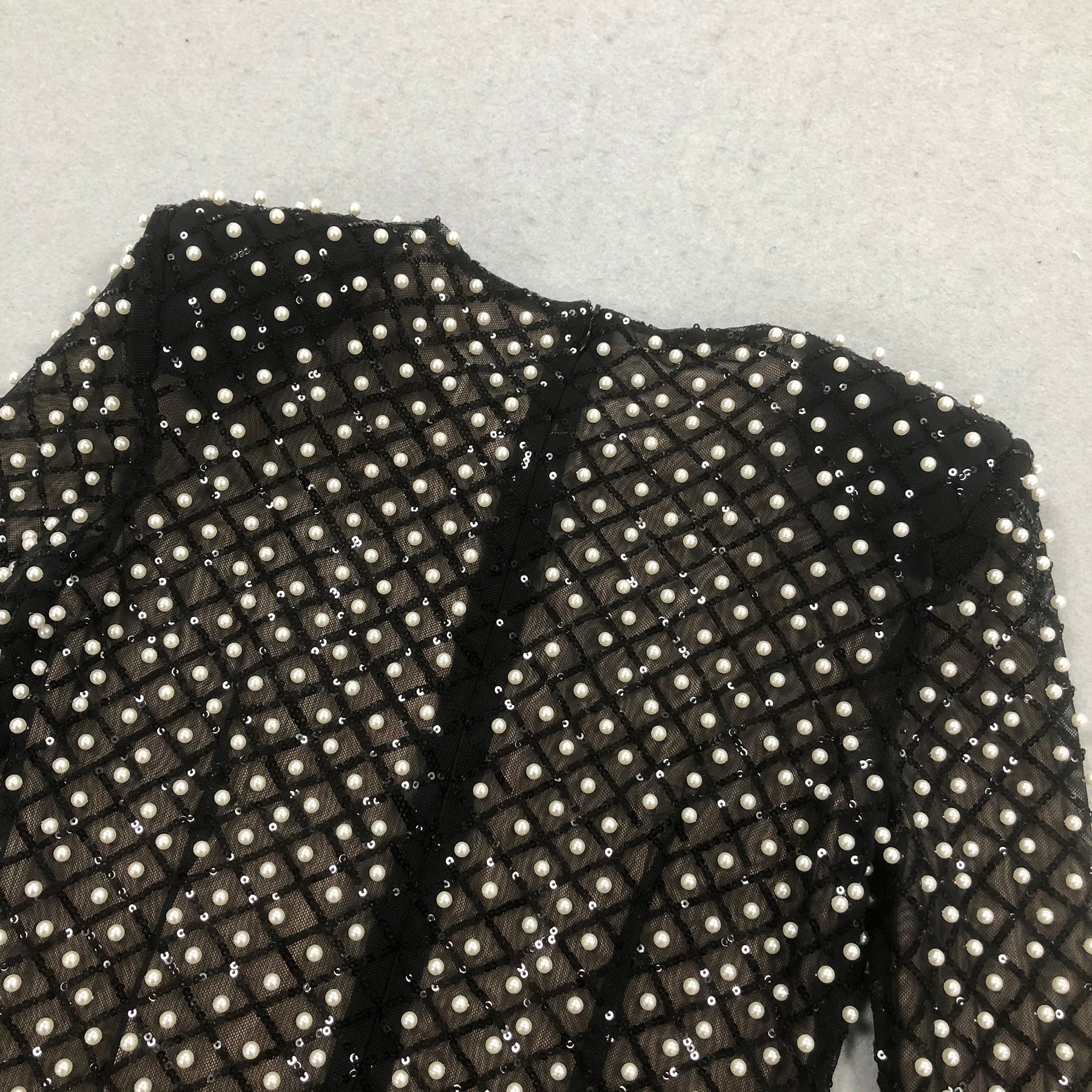 PEARL BOW CUTOUT MINI DRESS, BLACK COCKTAIL