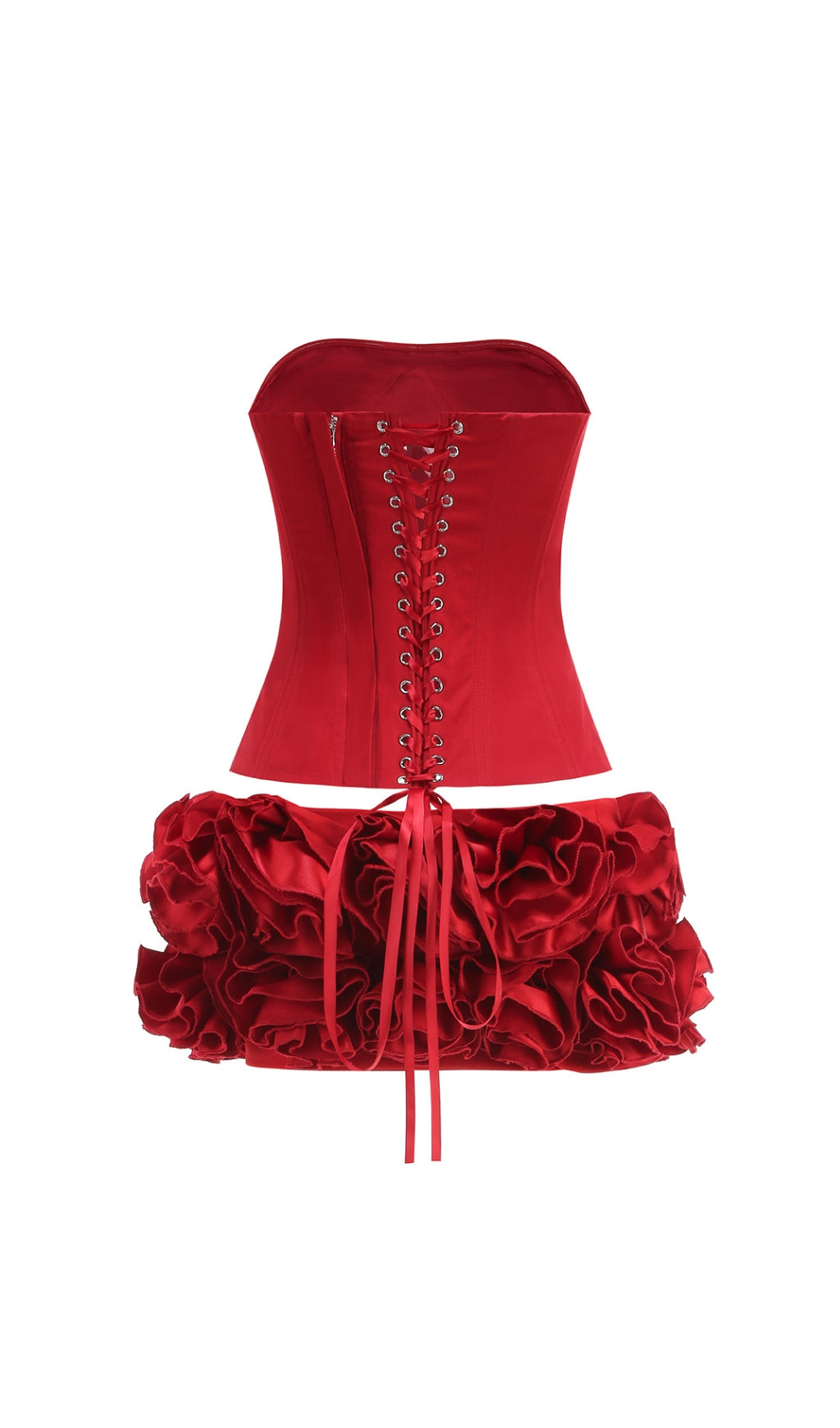 RED CORSET FLOWER TWO-PIECE SET, PARTY