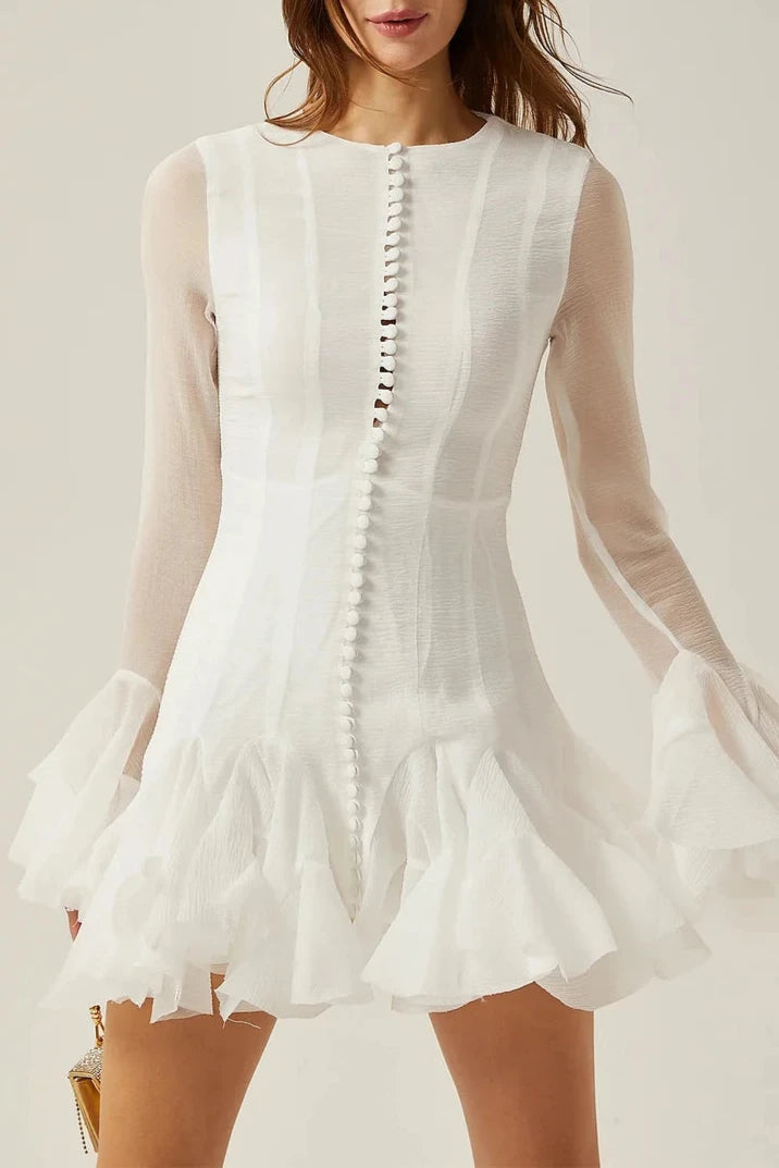 JOCELYN RUFFLED MINI DRESS FOR DAY PARTY