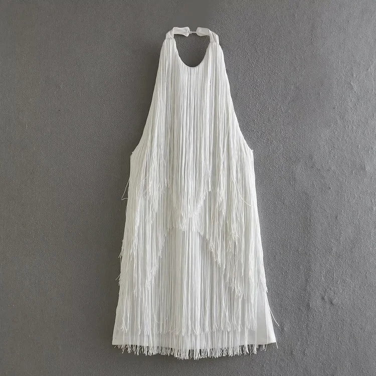 IVY FRINGE MINI DRESS, WHITE, COCKTAIL PARTY