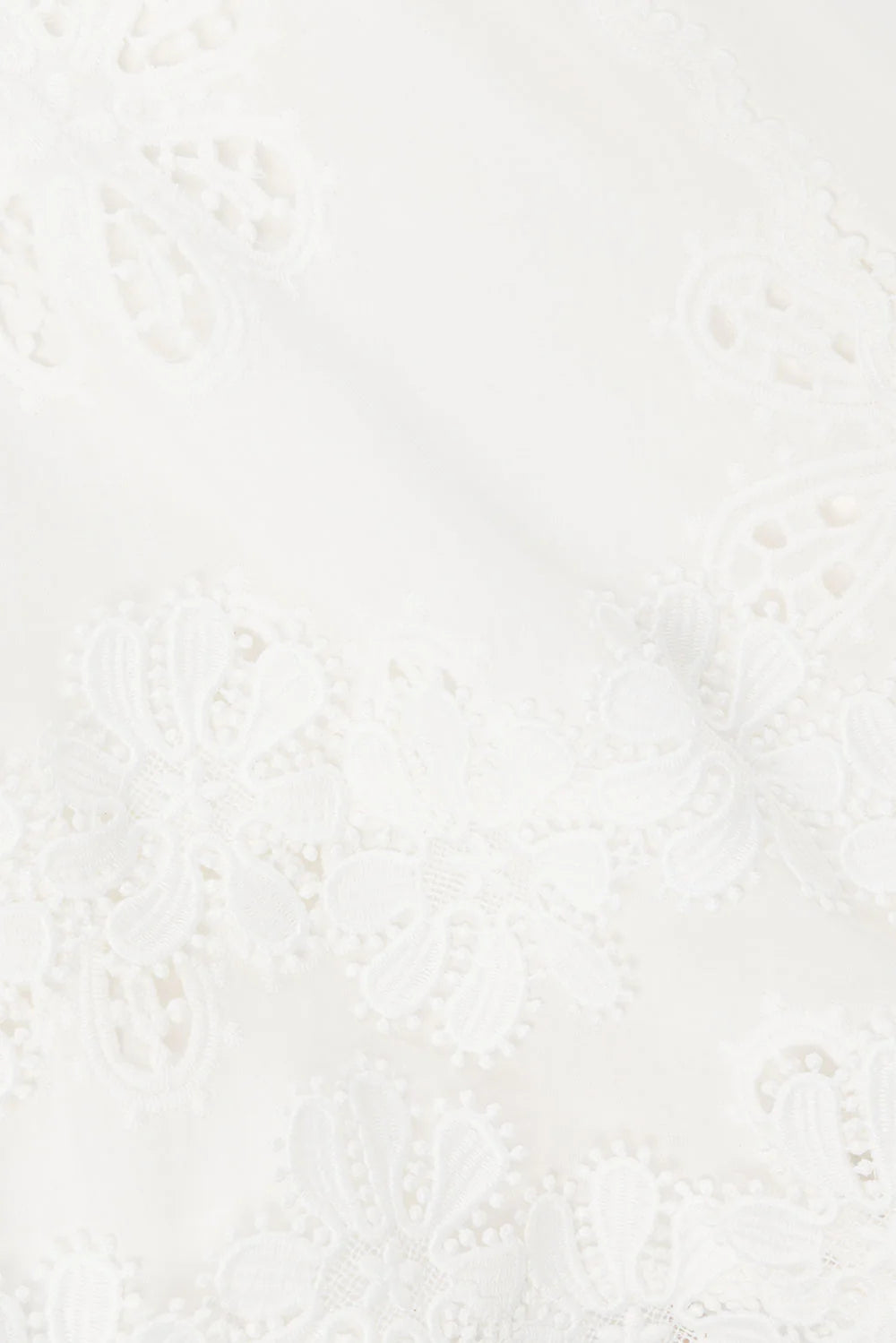 WHITE FLORAL EMBROIDERY HOLLOW MINI DRESS
