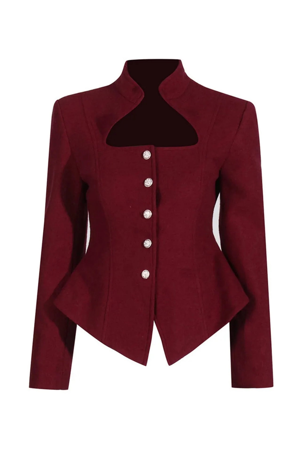 CUTOUT STAND COLLAR BLAZER | PARTY OVERSIZED BLAZER