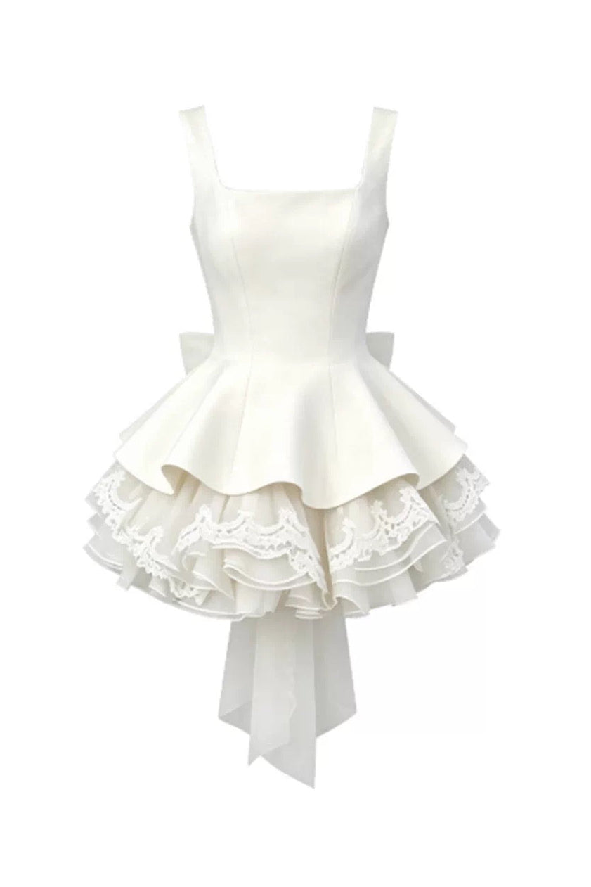 b6a9e19218ad5c3824fd73b9bec0f698 WHITE SQUARE NECK CORSET LACE MINI DRESS