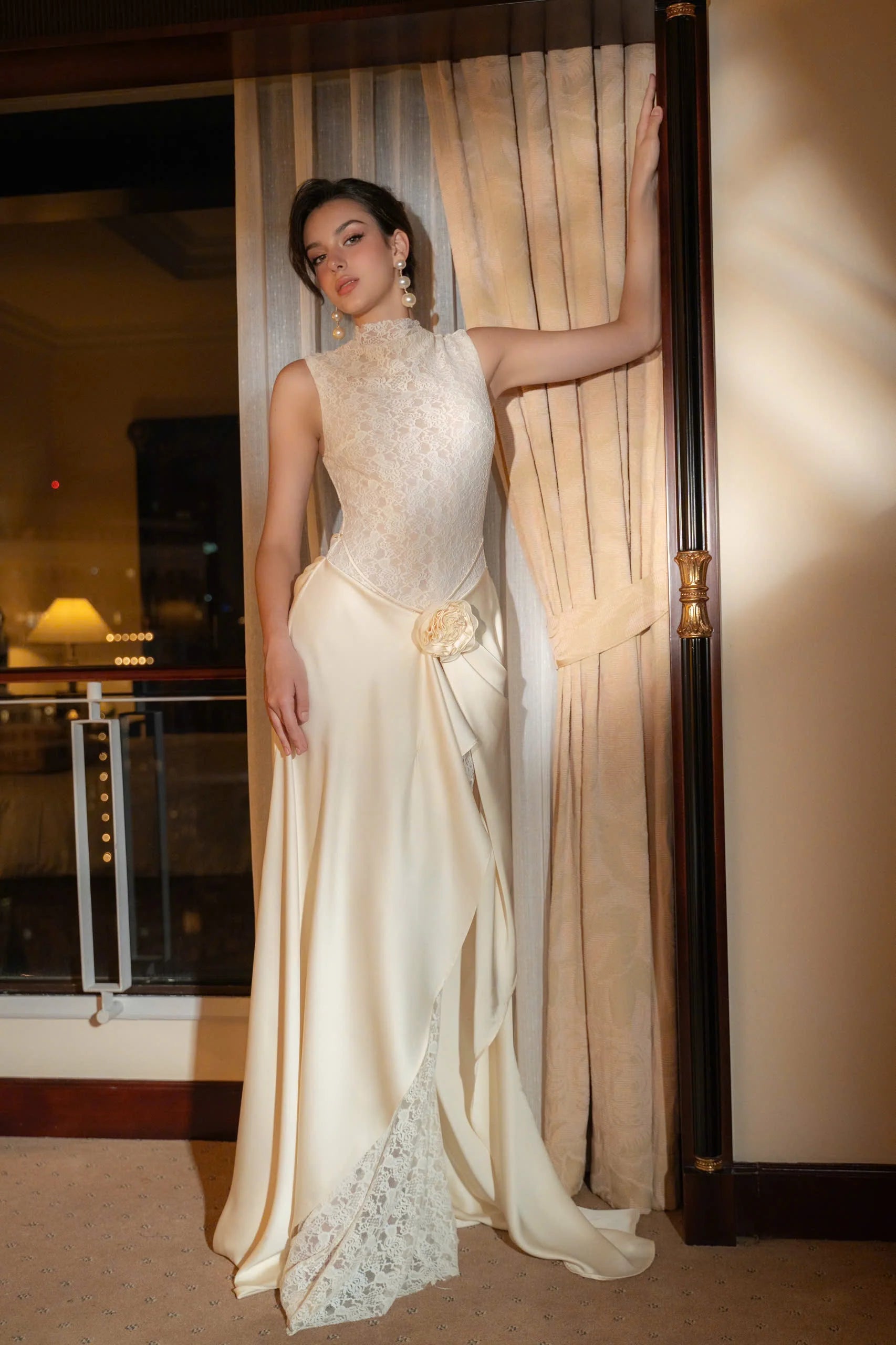 GISELLE LACE MAXI DRESS, SLEEVELESS WHITE WEDDING GUEST