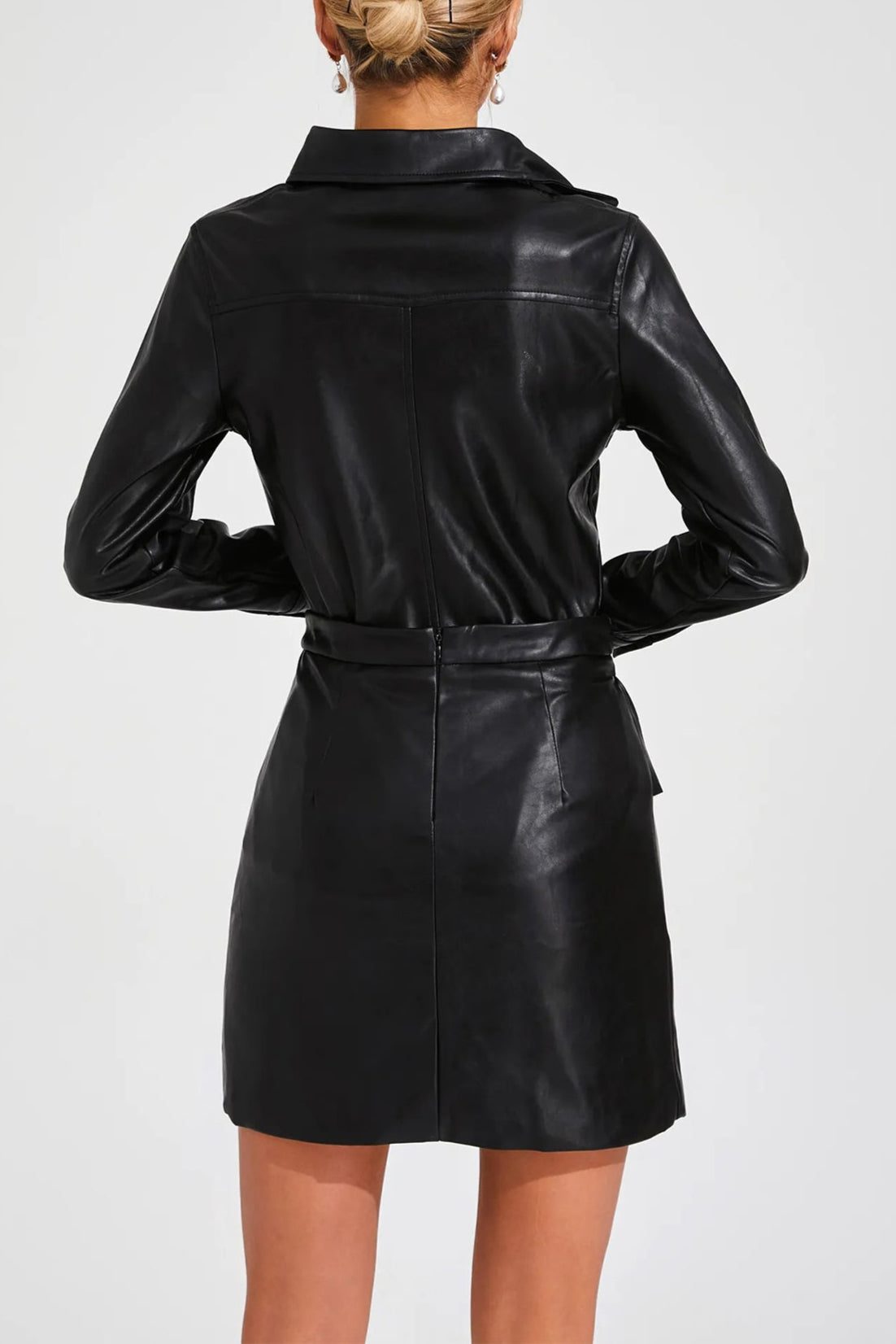 ELEGANT LEATHER SKIRT SET FOR WOMEN