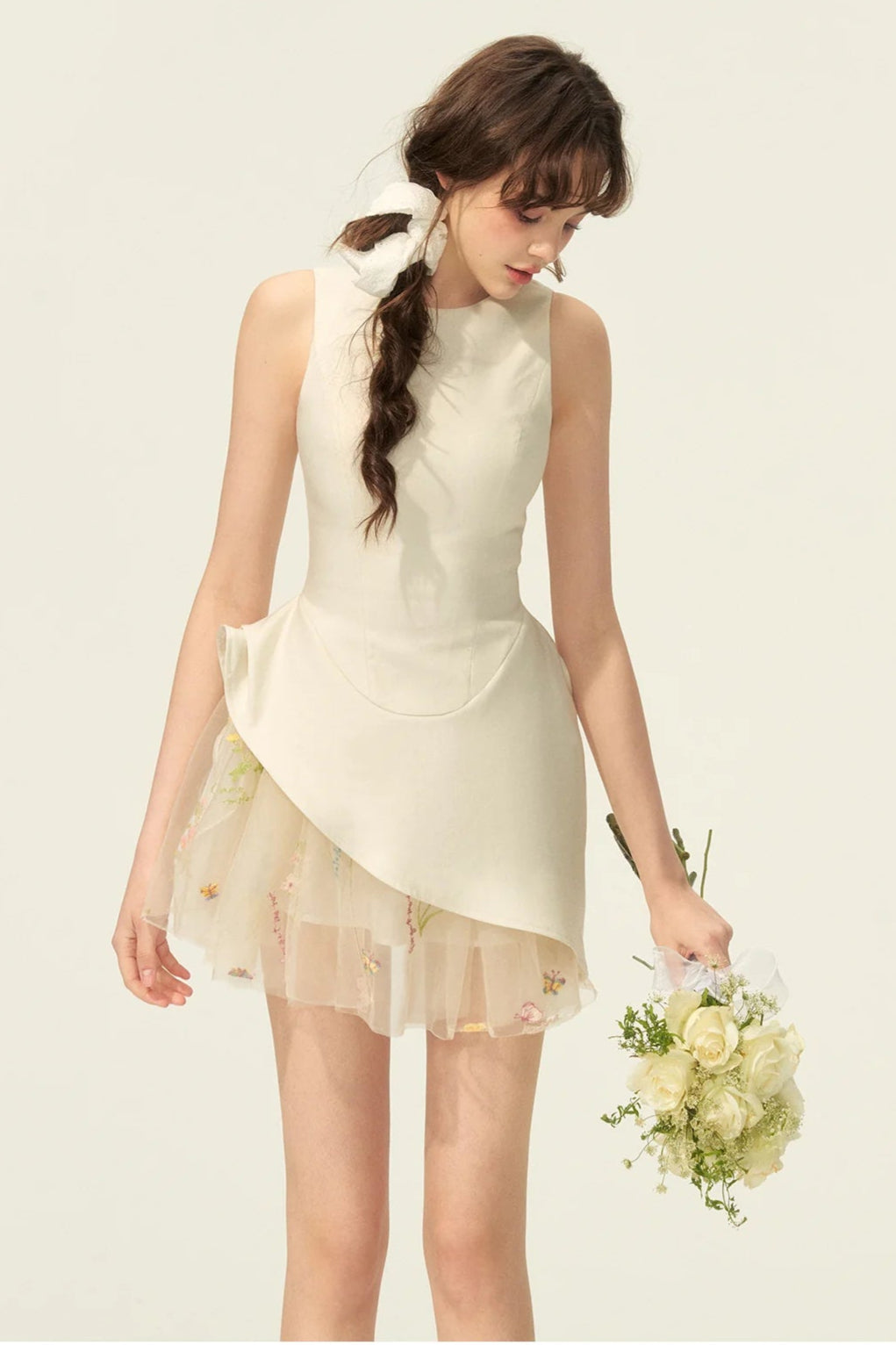 LIECHTI FLORAL LAYER MINI DRESS FOR PARTY