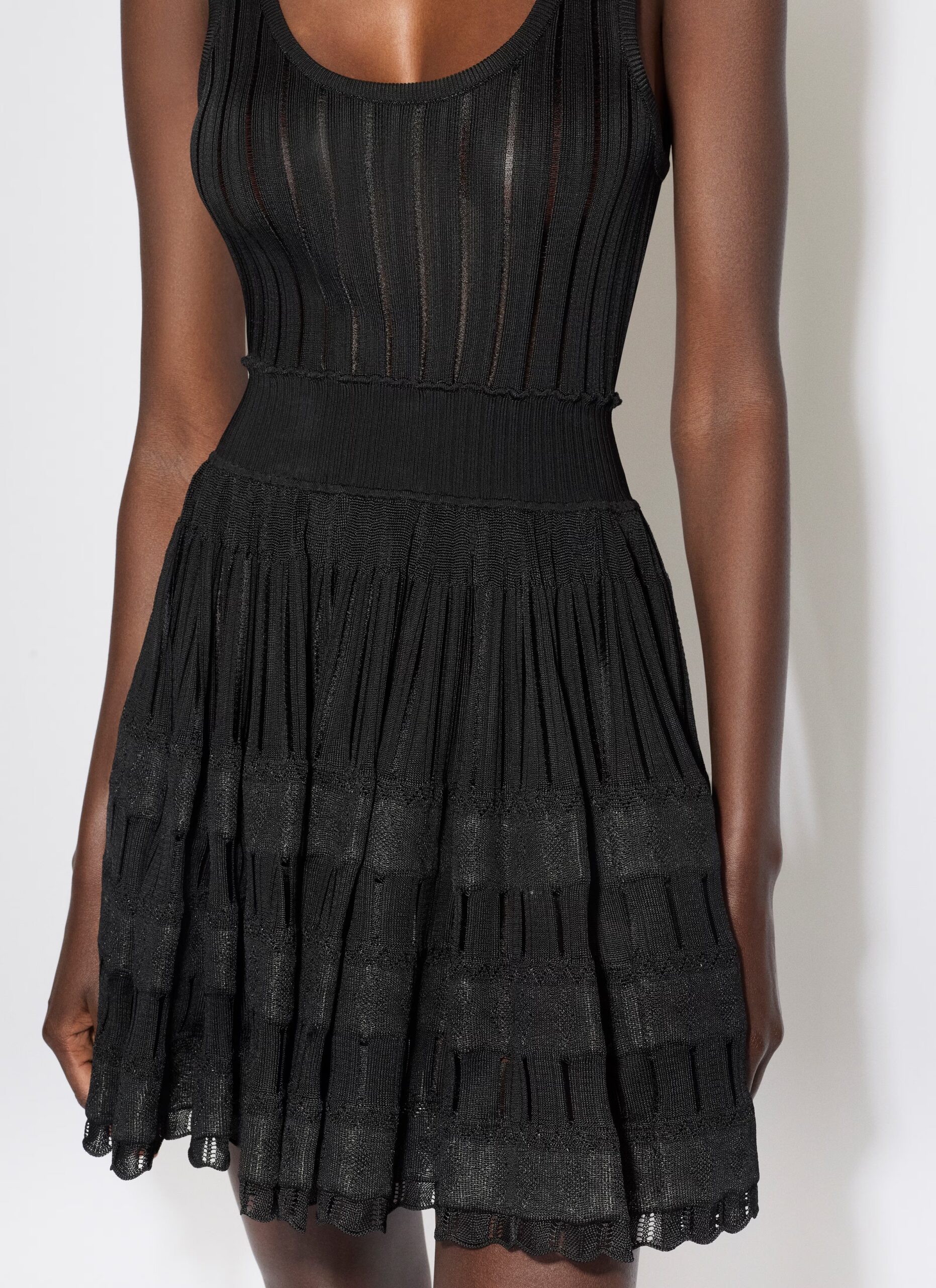 RIBBED MINI DRESS, BLACK POINTELLE, CASUAL NIGHT OUT