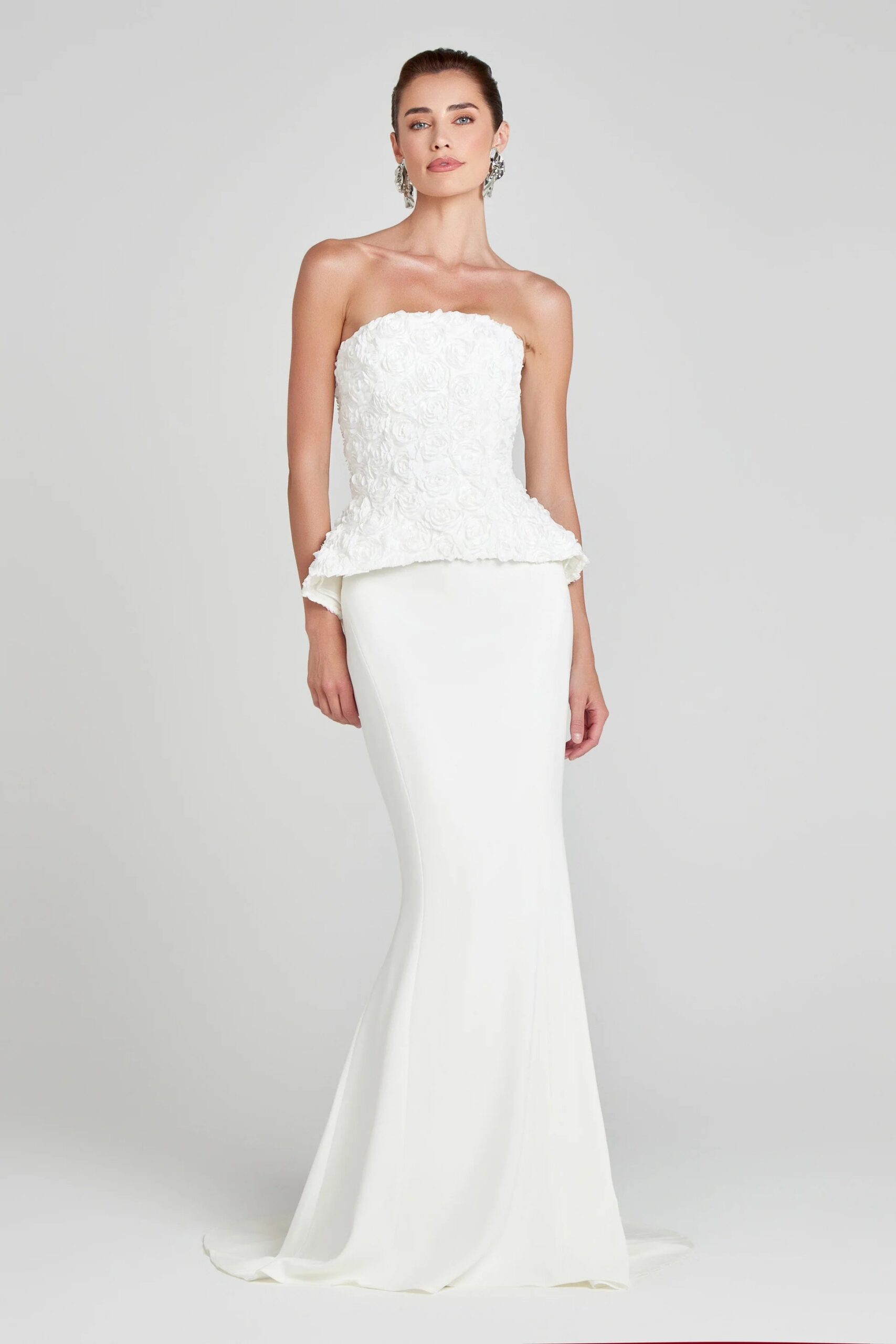 be1ed8cb-3dbf-4bbe-8401-5fde0f74efd2 GEORGIA 3D FLOWER TOP & PANTS SET WHITE WEDDING GUEST