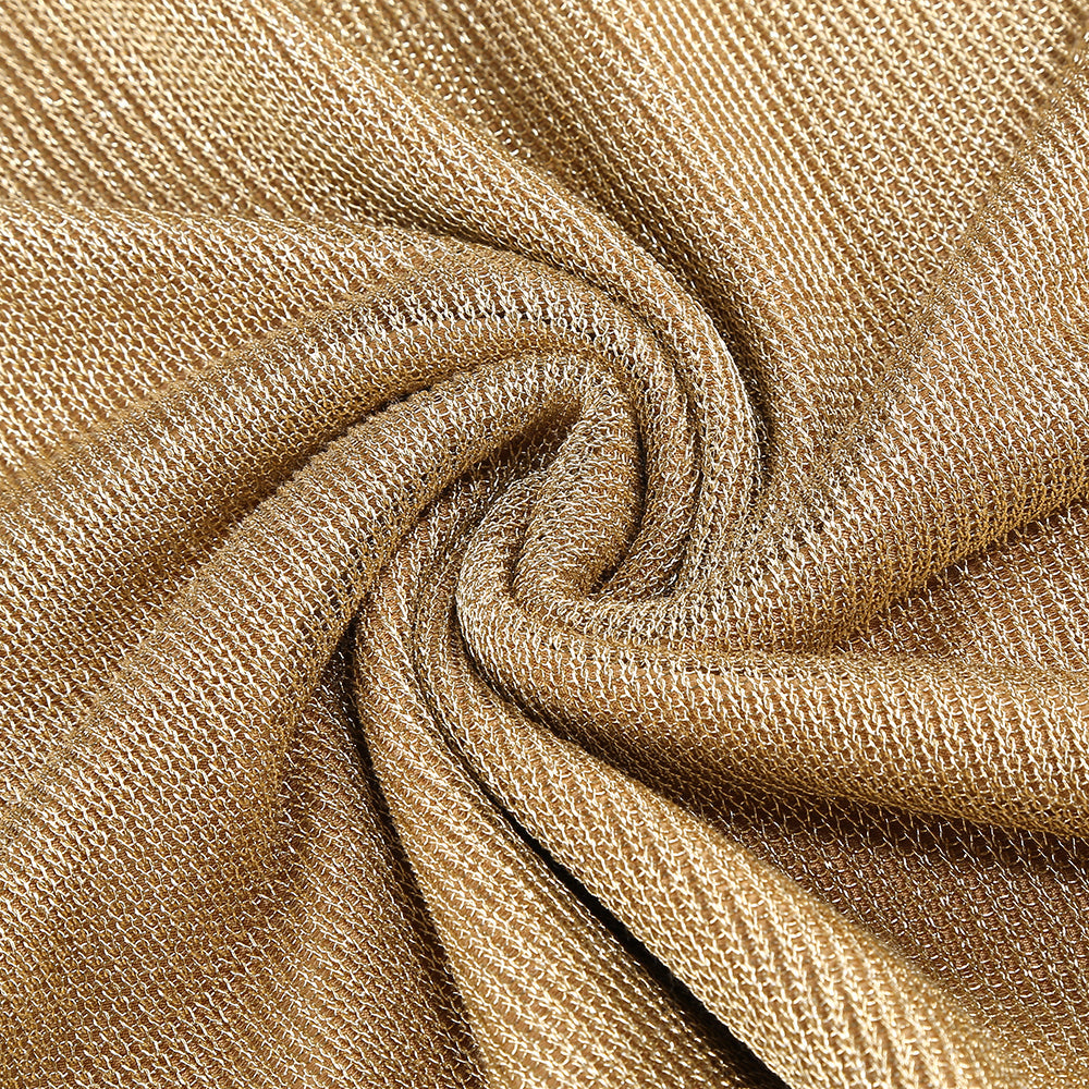 ONE-SHOULDER DRAPED BODYCON KHAKI MAXI DRESS