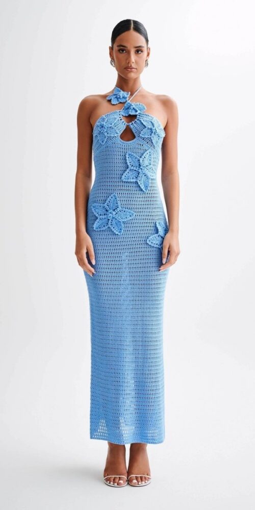 Beverly Floral Appliqué Crochet Maxi Dress Beverly Floral Appliqué Crochet Maxi Dress