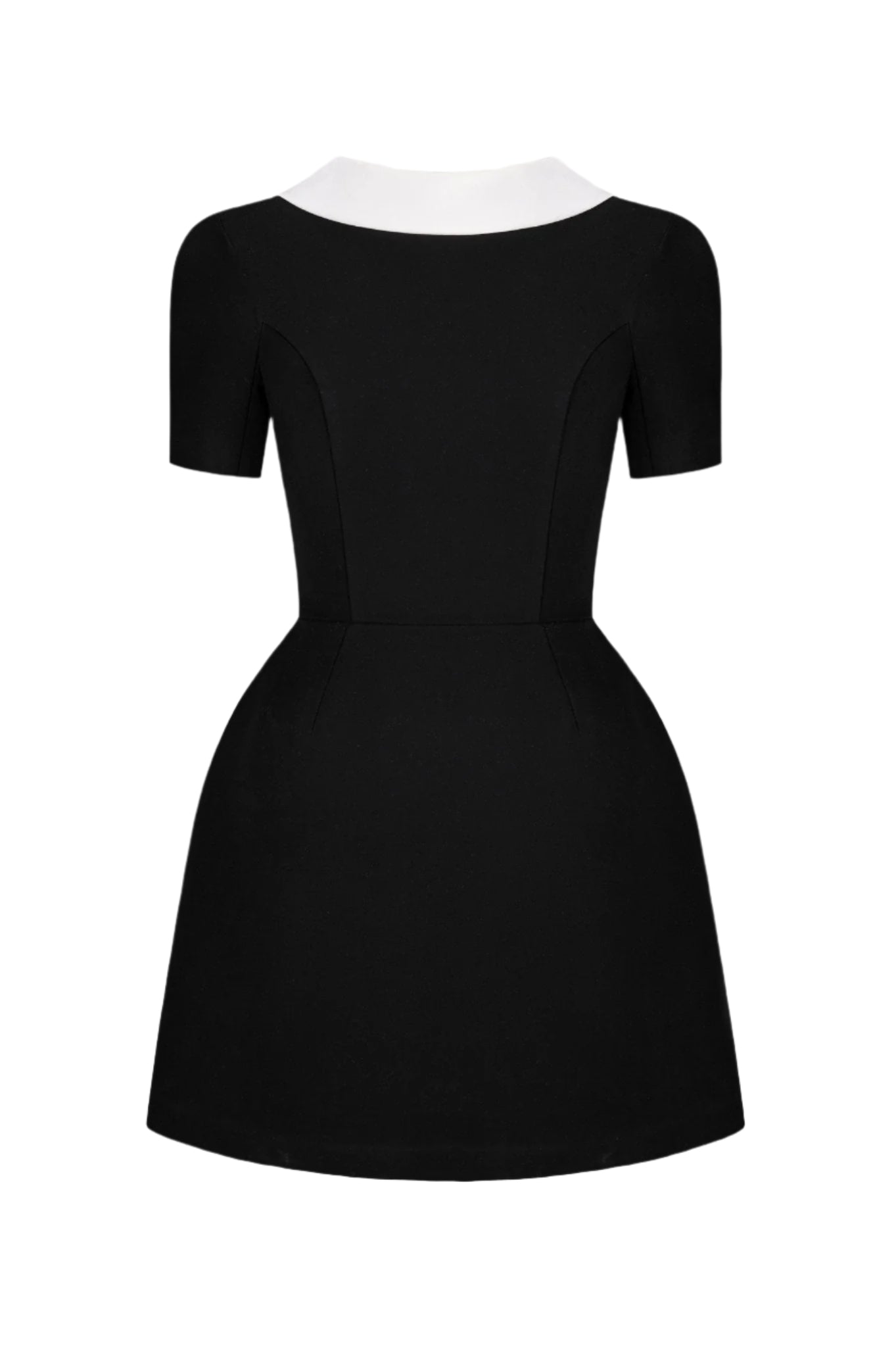 COWL NECK BACKLESS MINI BLACK DRESS