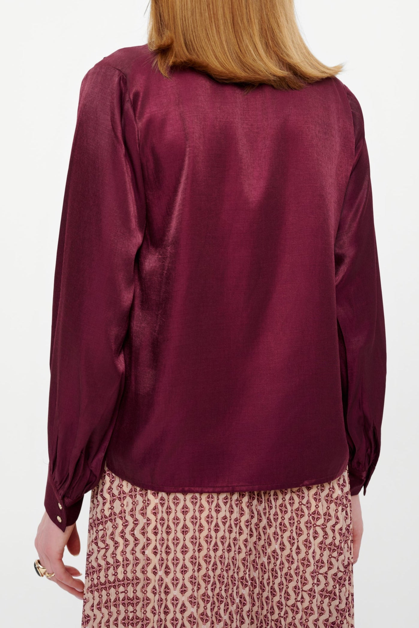 BURGUNDY VISCOSE BLOUSE FOR WORK & DATE NIGHT