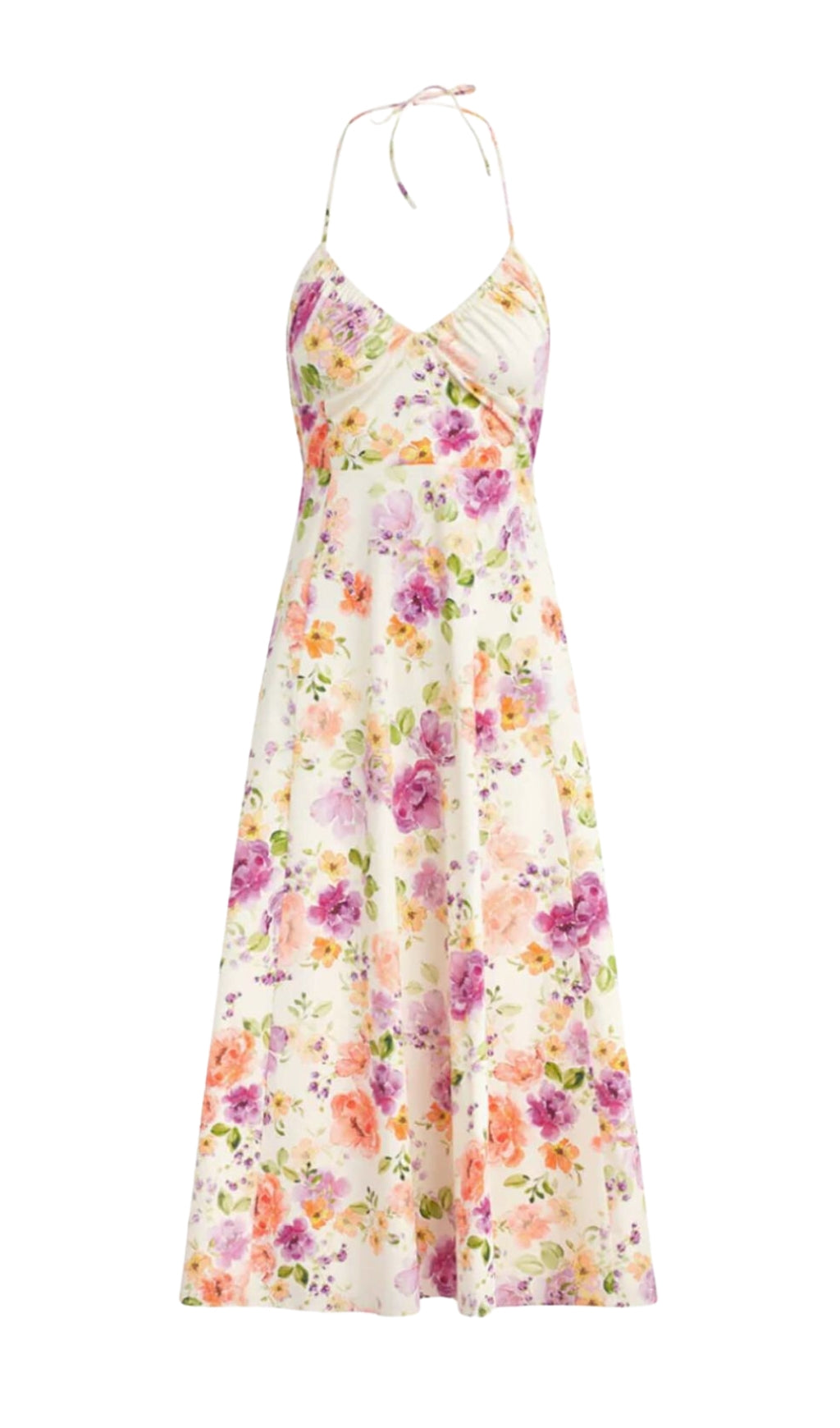 FLORAL HALTER MIDI DRESS, PINK, SUMMER WEDDING GUEST