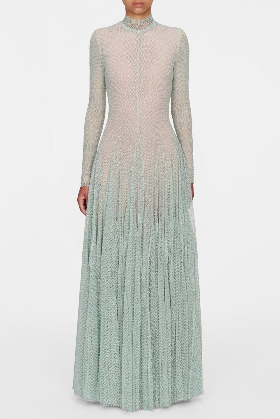 ANILA MINT MESH SLIM MAXI DRESS