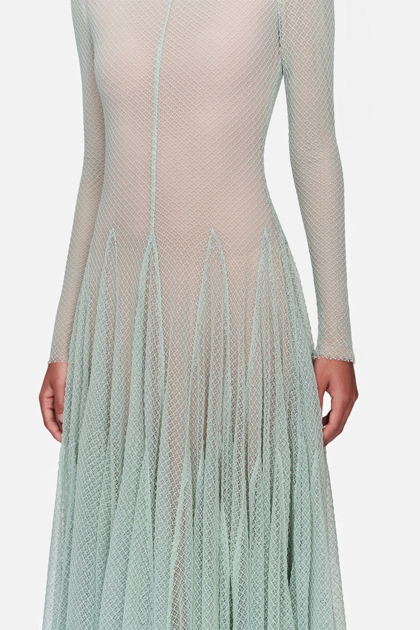 ANILA MINT MESH SLIM MAXI DRESS