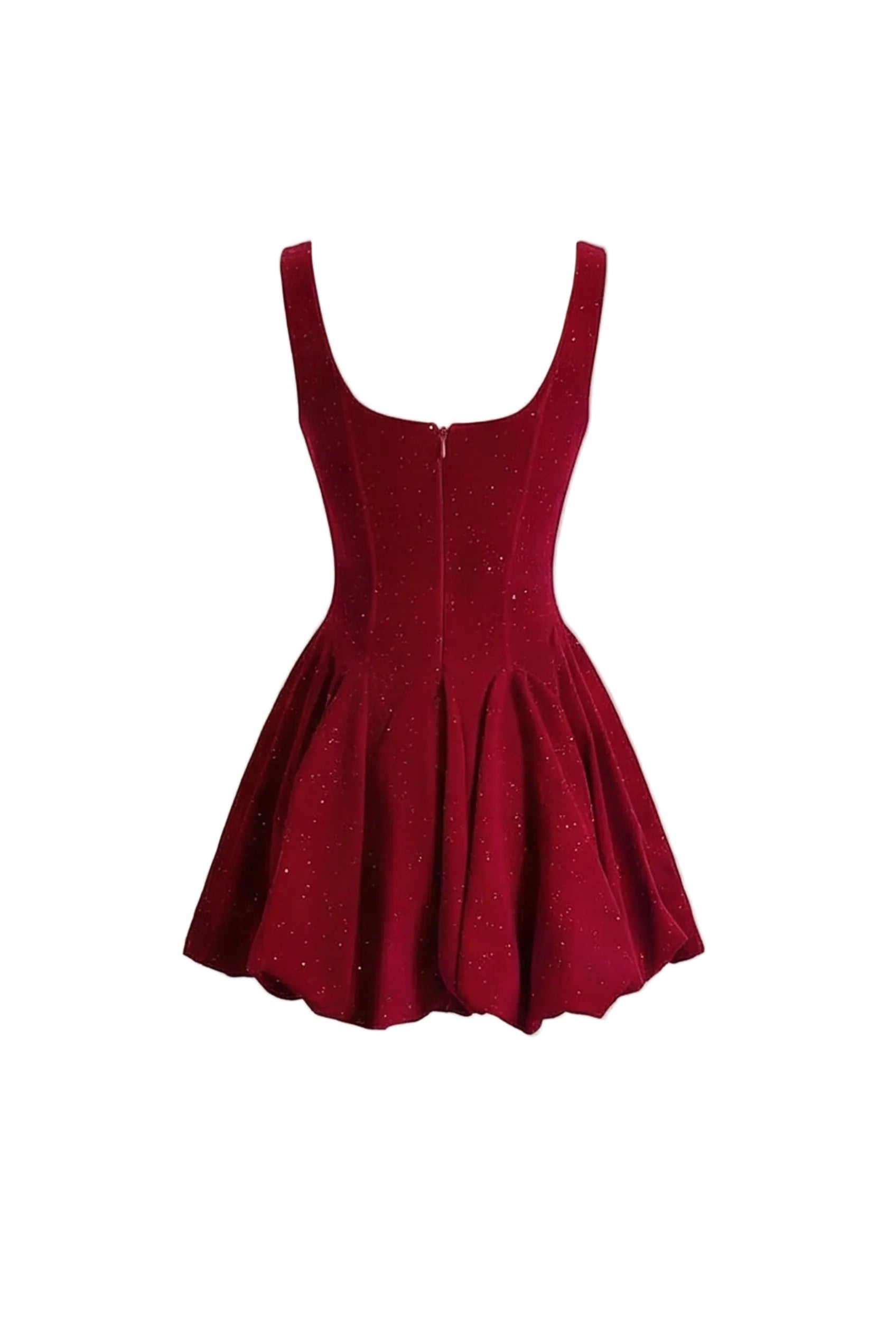 VIVIEN BURGUNDY VELVET CORSET MINI DRESS WITH CRYSTAL NECKLINE