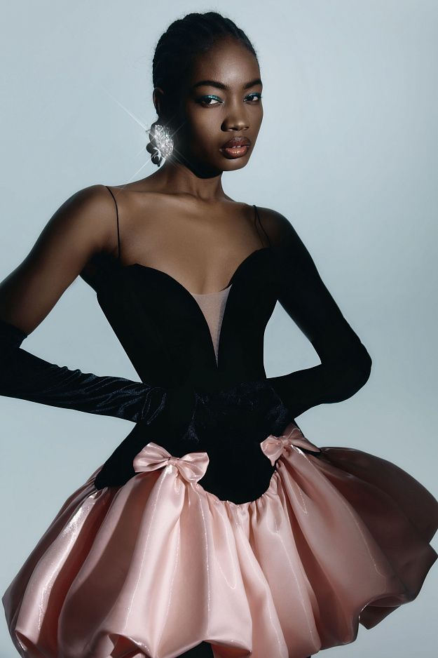VALERIE TWO-TONE BOW DRESS FOR COCKTAIL PARTY