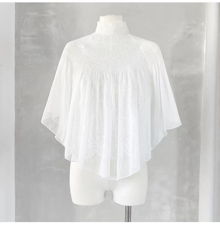 WHITE LACE CAMI & SHEER CHIFFON CAPELET SET