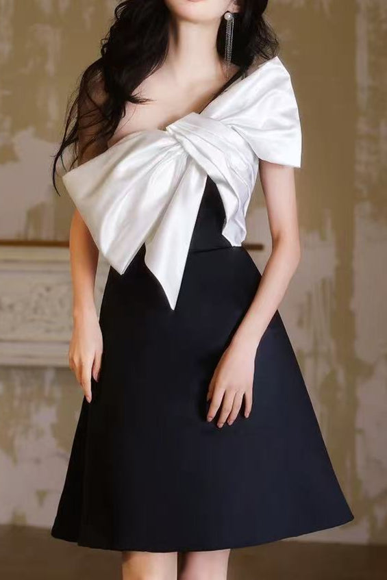 BOW-TIE OFF-SHOULDER MINI DRESS FOR PARTY