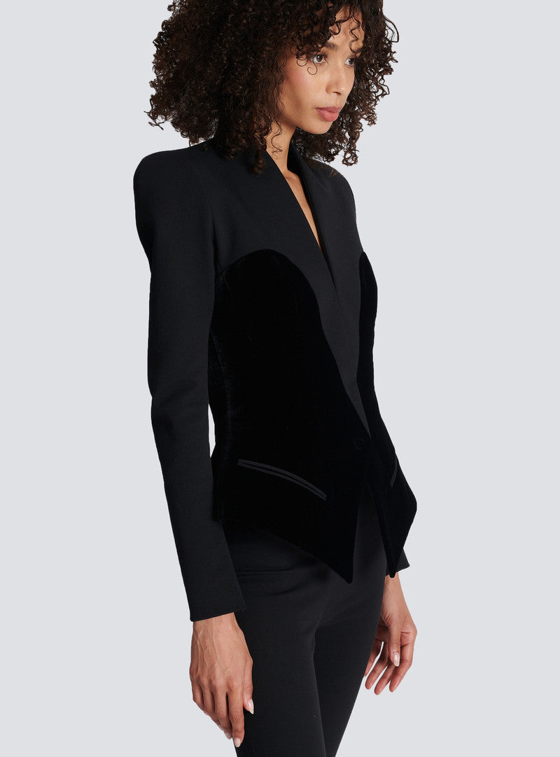 JOSEPHINE SLIM BUSTIER JACKET, BLACK COCKTAIL BLAZER