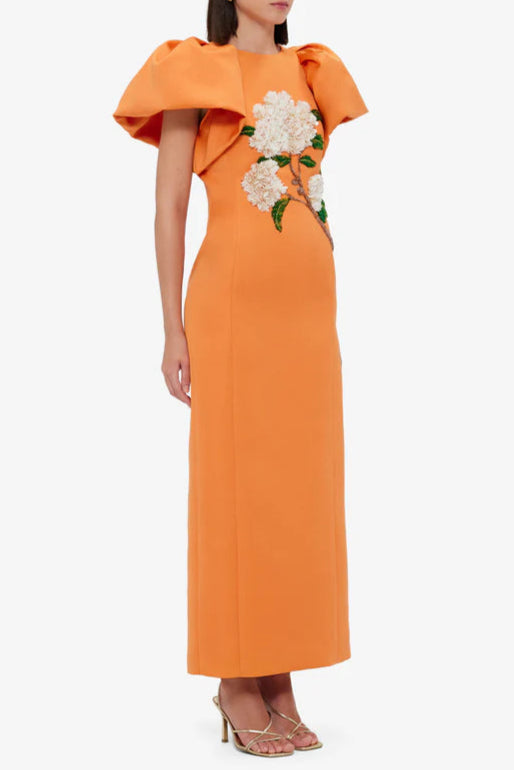 EDWINA EMBELLISHED MAXI DRESS IN TANGERINE