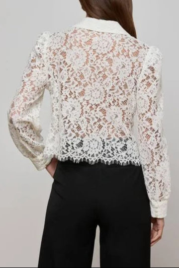 AGENCE ANITA WHITE LACE BLOUSE FOR WEDDING