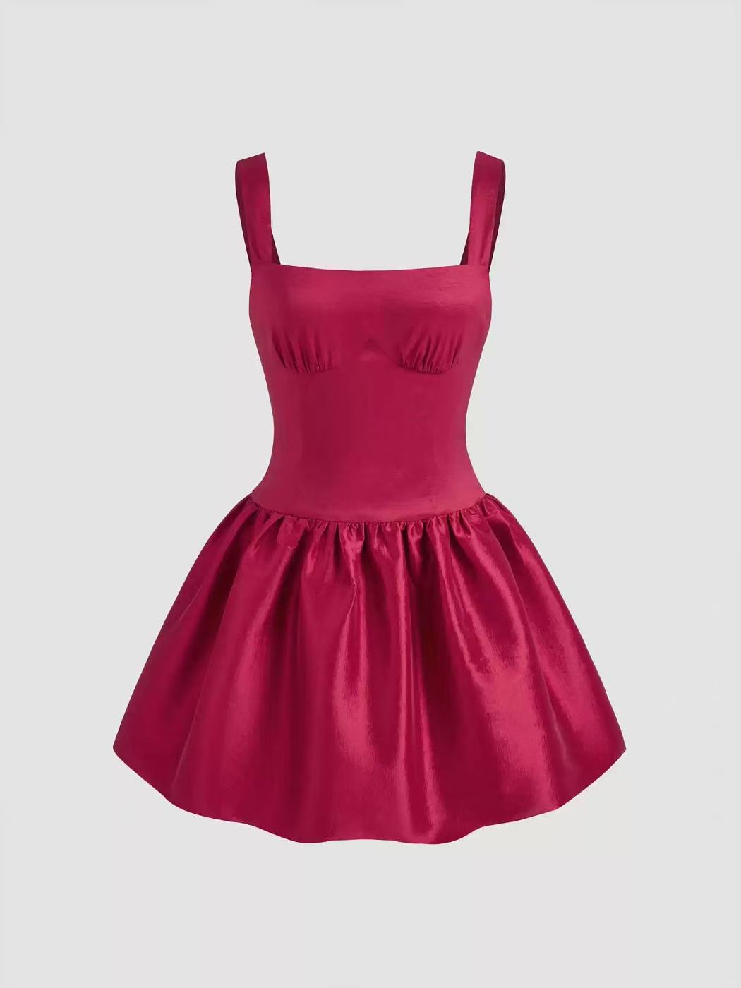 RED SLEEVELESS CAMI MINI DRESS FOR PARTY
