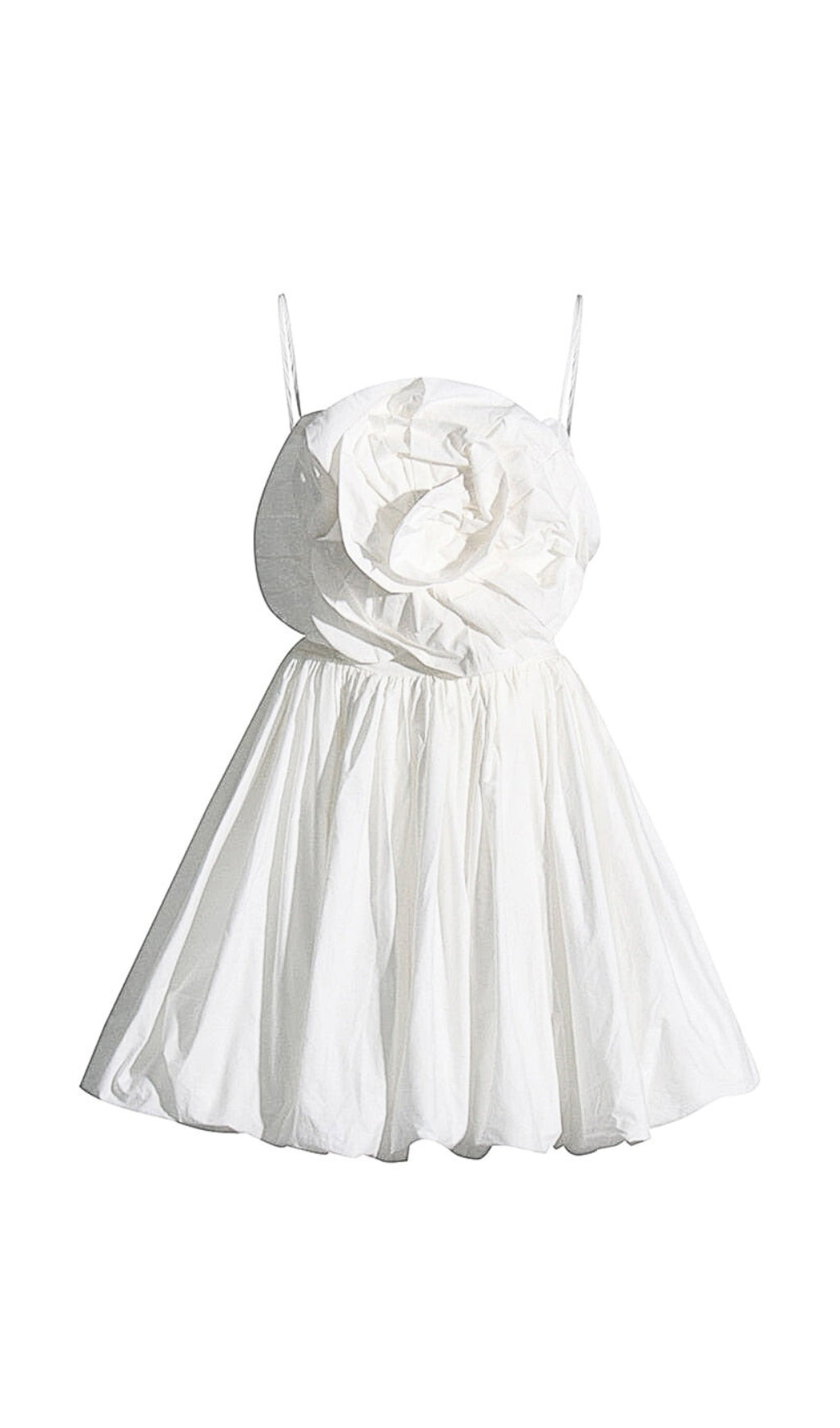 FLORAL APPLIQUE SLIM MINI DRESS, WHITE