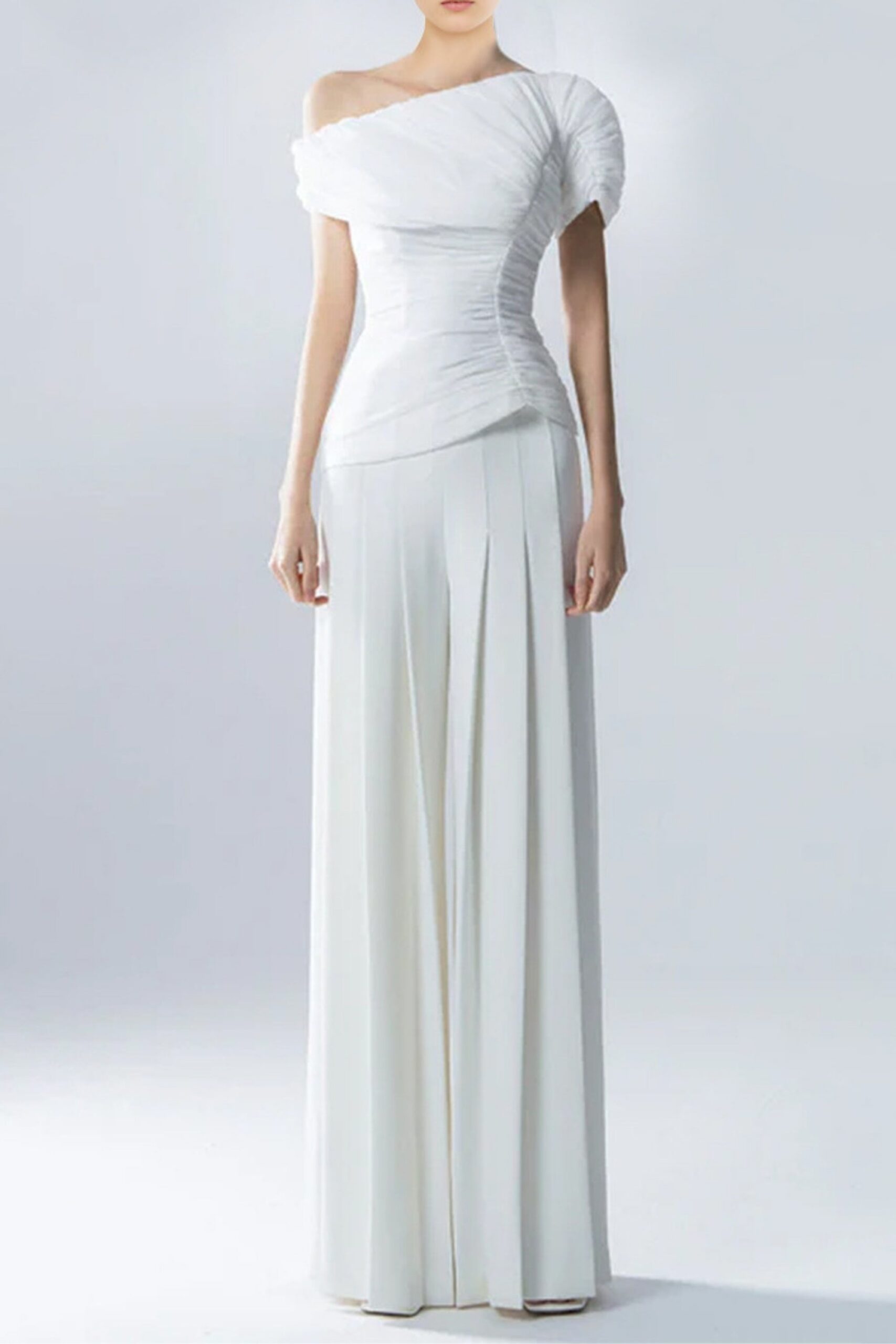 c9ebf776602493aa6fc17cc7eb4b8bb6_321ab03a-1cbb-45ec-8e93-f065dc489865 WHITE FEATHER PLEATED TWO-PIECE SUIT SET