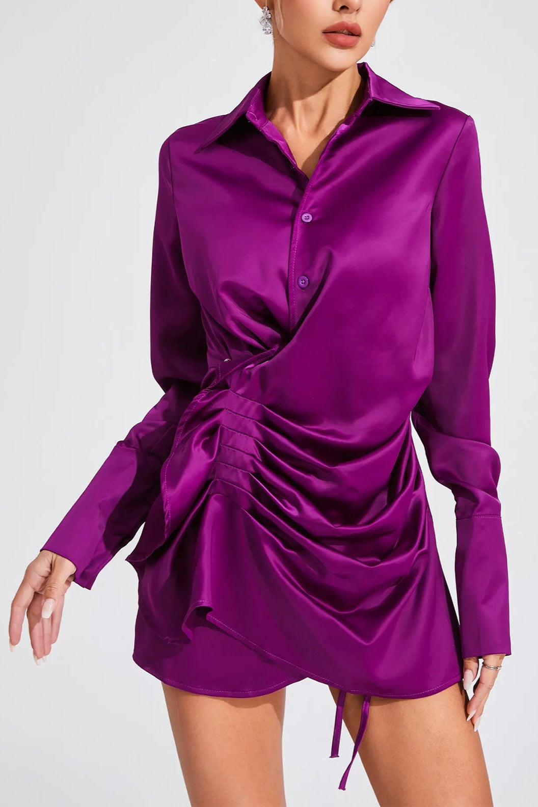 ARIANA LONG SLEEVE MINI DRESS, ELEGANT COCKTAIL SILHOUETTE