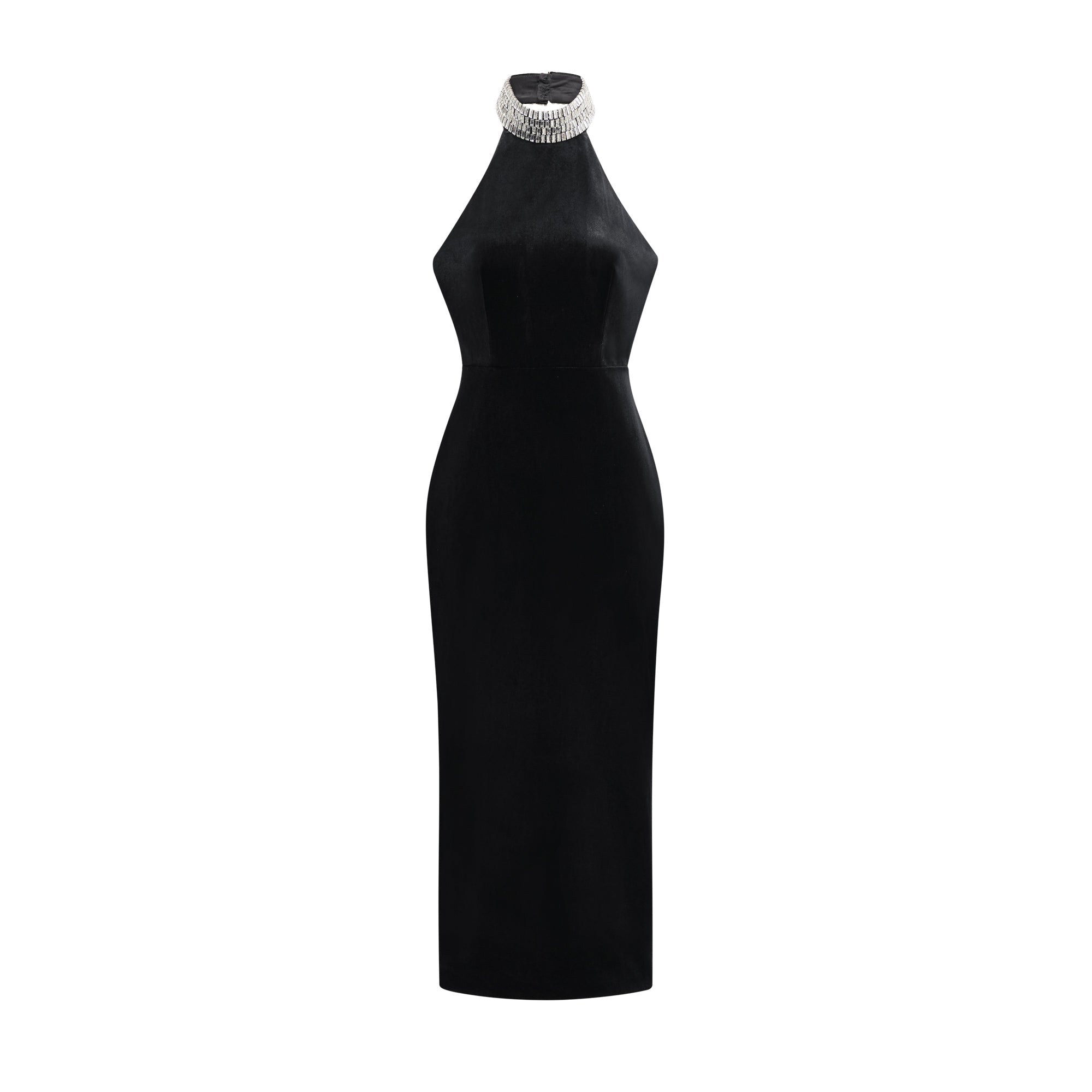 caisa-embellished-turtle-neck-black-dress-270163 EMBELLISHED TURTLE-NECK BLACK DRESS