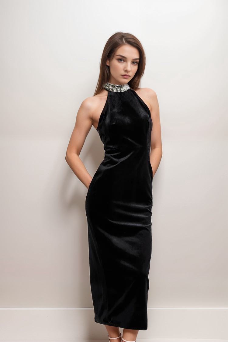 caisa-embellished-turtle-neck-black-dress-545850-vmake EMBELLISHED TURTLE-NECK BLACK DRESS
