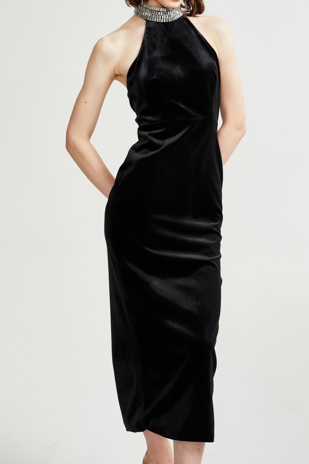 caisa-embellished-turtle-neck-black-dress-545850 EMBELLISHED TURTLE-NECK BLACK DRESS