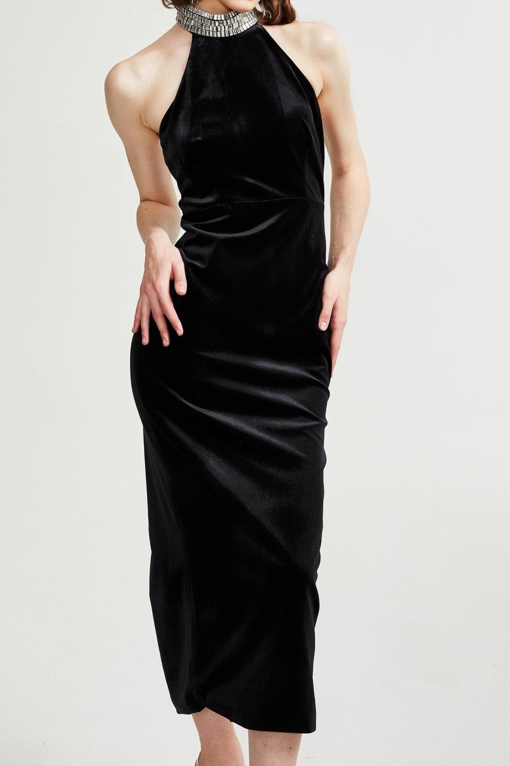 caisa-embellished-turtle-neck-black-dress-645175 EMBELLISHED TURTLE-NECK BLACK DRESS
