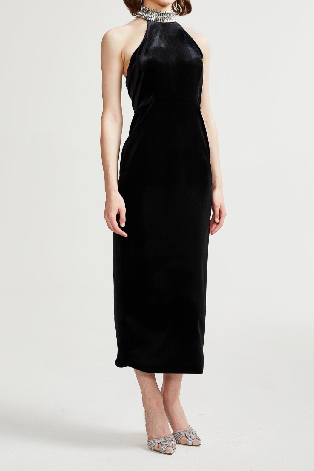 caisa-embellished-turtle-neck-black-dress-946737 EMBELLISHED TURTLE-NECK BLACK DRESS