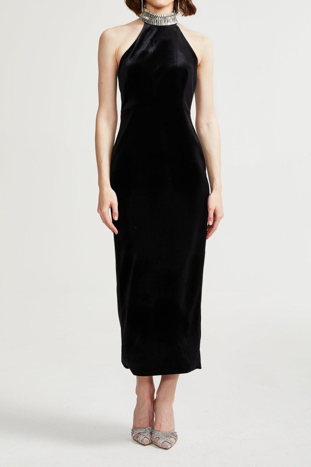 caisa-embellished-turtle-neck-black-dress-988052 EMBELLISHED TURTLE-NECK BLACK DRESS