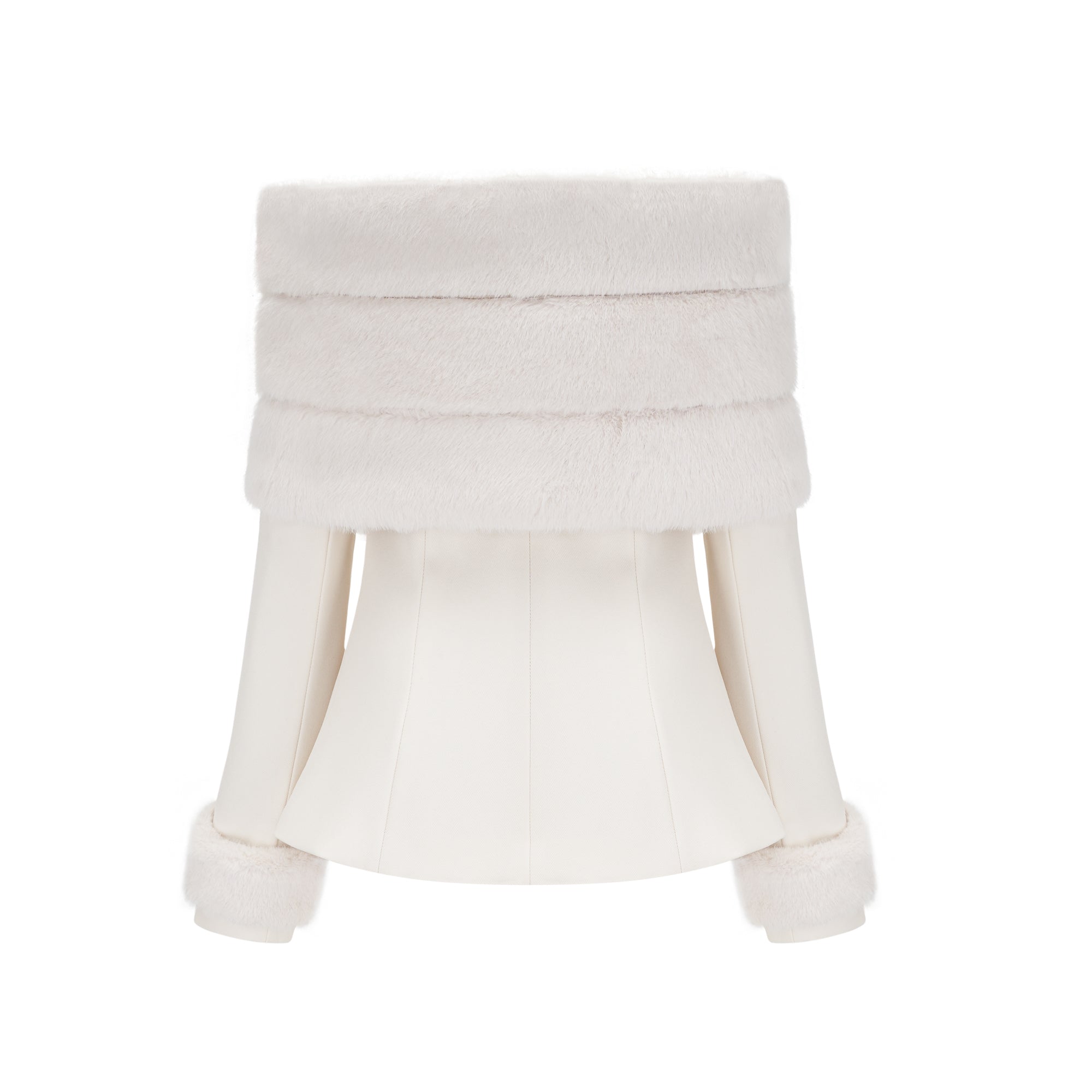FAUX FUR MATCHING JACKET & SKIRT SET