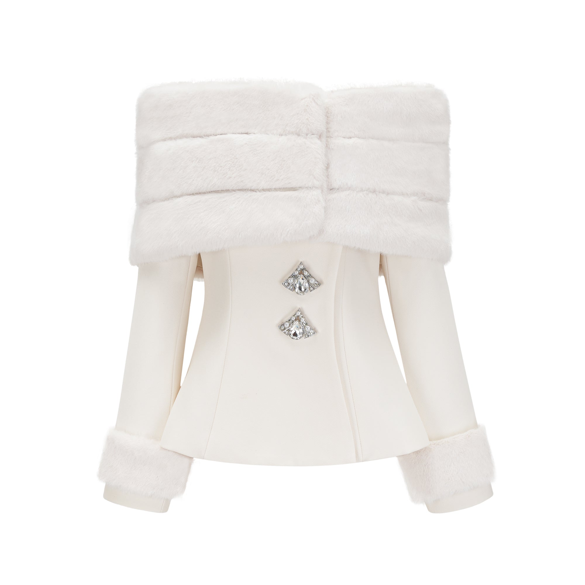 FAUX FUR MATCHING JACKET & SKIRT SET