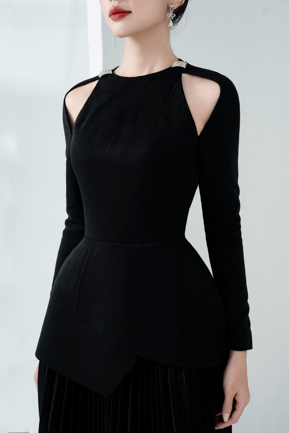 CALLIE VELVET BACKLESS A-LINE MINI DRESS