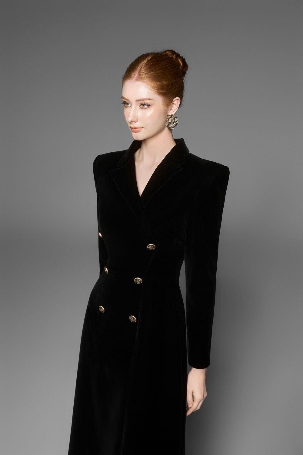 CALORIA ASYMMETRIC VELVET MIDI DRESS FOR EVENTS