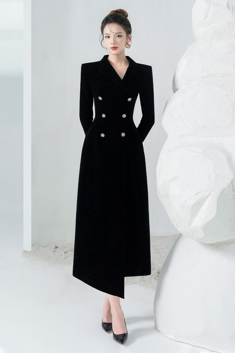 CALORIA ASYMMETRIC VELVET MIDI DRESS FOR EVENTS