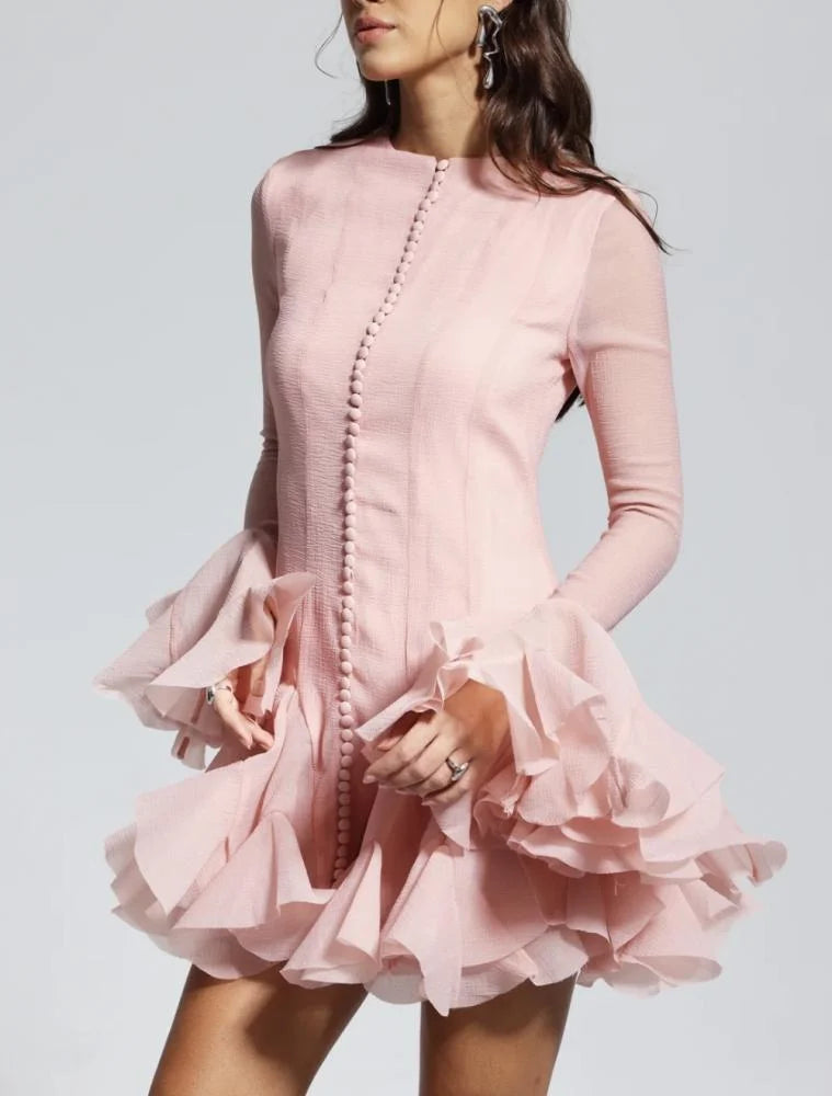 JOCELYN RUFFLED MINI DRESS FOR PARTIES