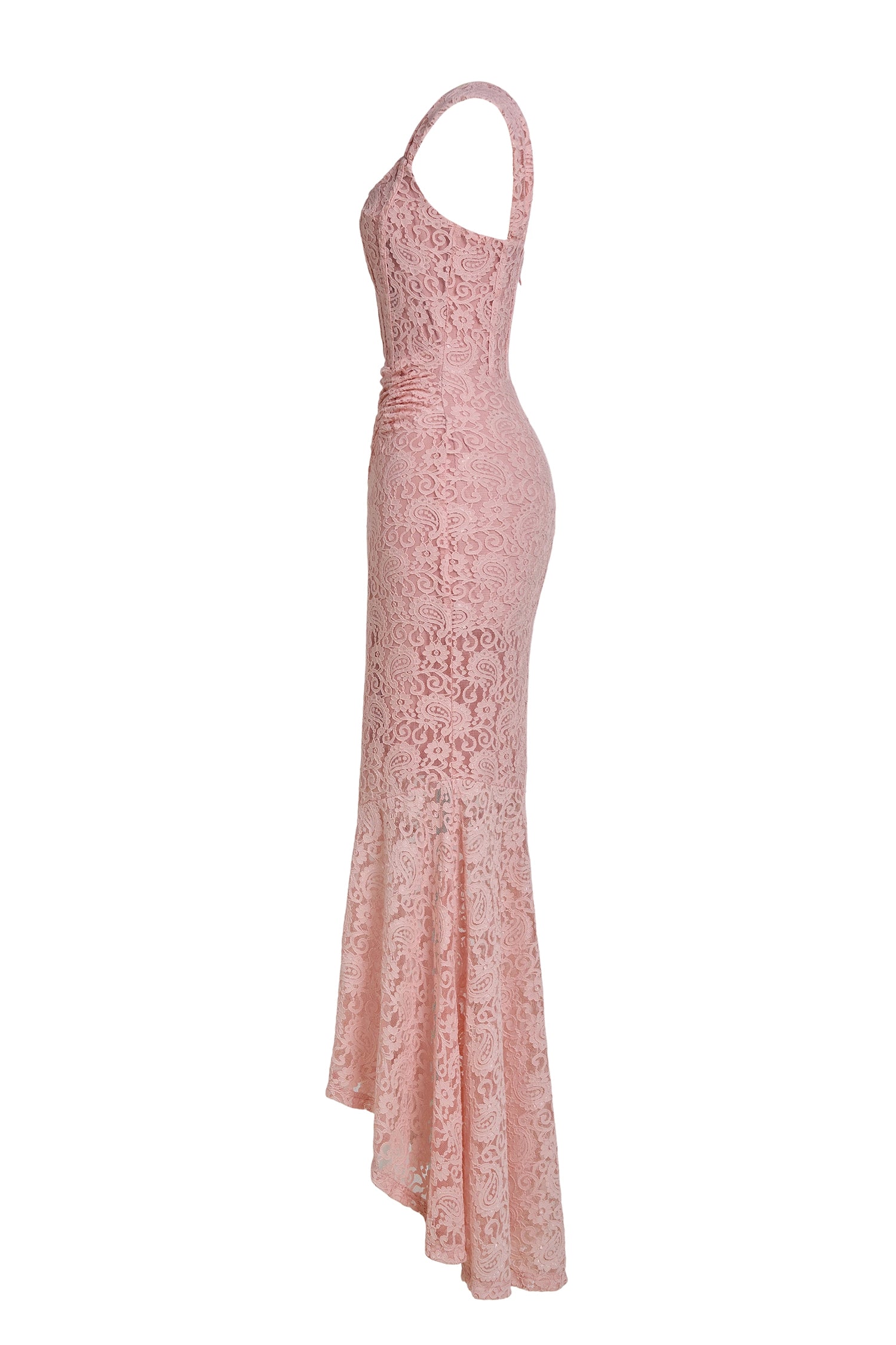 VIVIEN PINK LACE MAXI DRESS - A-LINE WEDDING