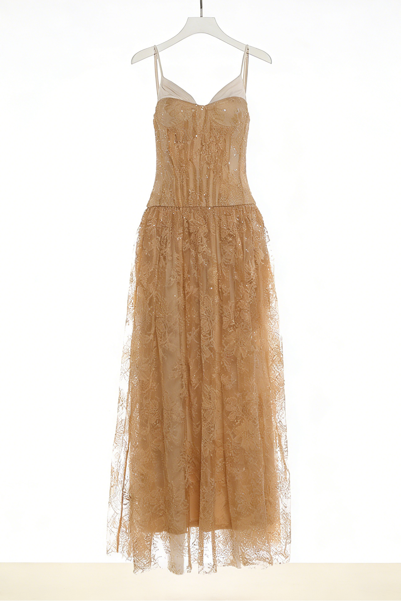 ROSE ASYMMETRIC SPAGHETTI STRAP MAXI DRESS KHAKI
