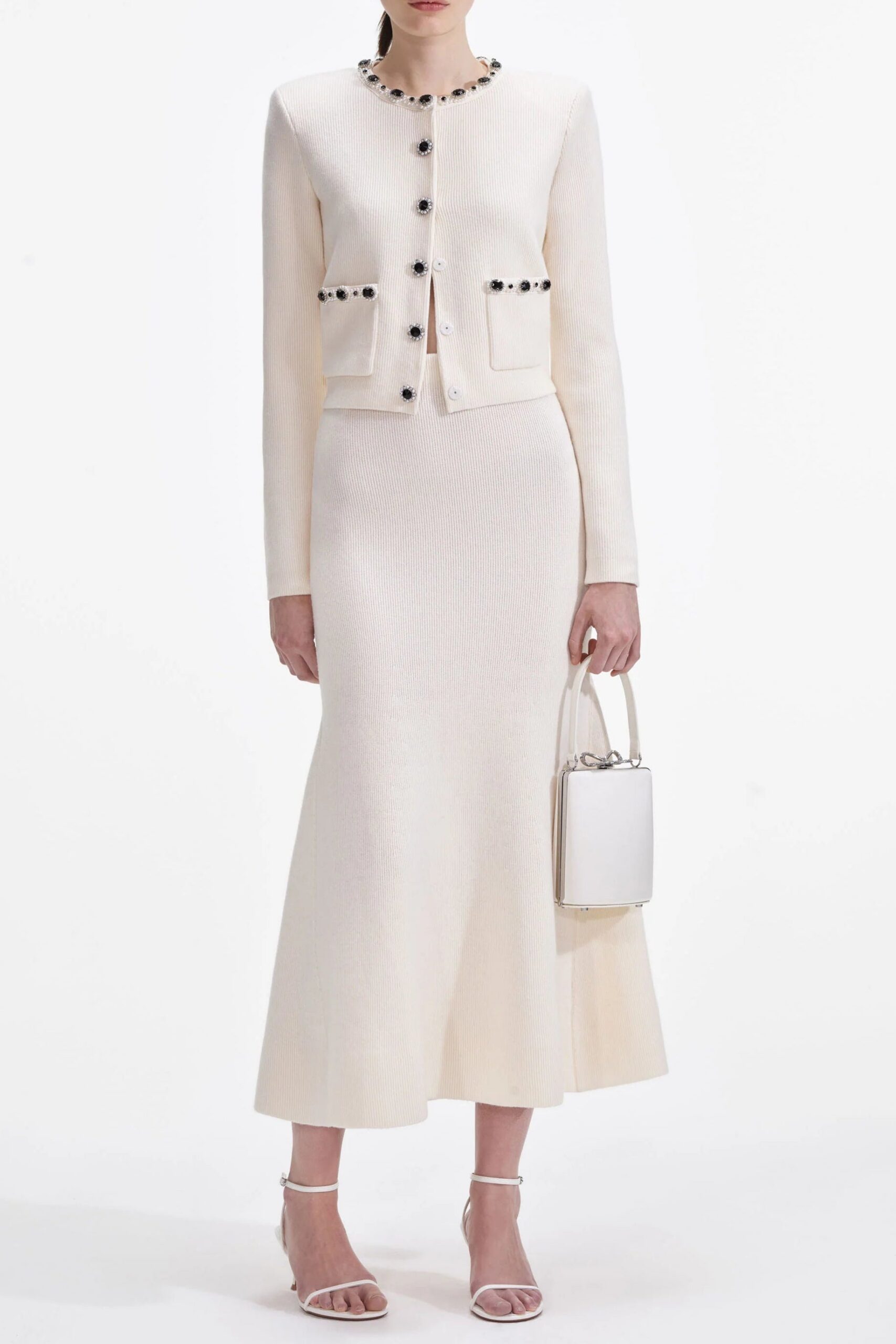 cd5bd51a-ad40-433f-8d4d-aa44d7207c3e VIRGINIA CREAM EMBELLISHED CARDIGAN SKIRT SET