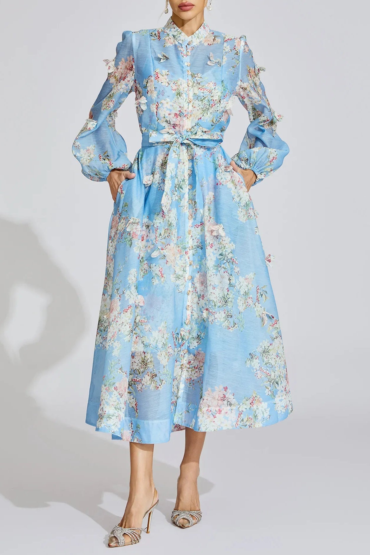 cfc4d779-6428-4992-98ae-66f57801762c TIFFANY PALE BLUE FLORAL PUFF SLEEVE MAXI DRESS