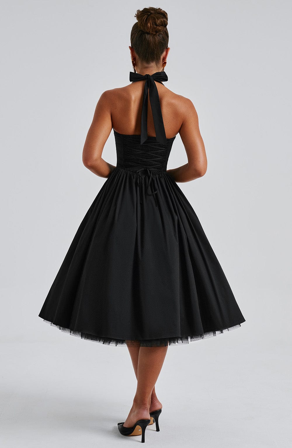 CRESSIDA BLACK MIDI DRESS - ELEGANT OCCASION